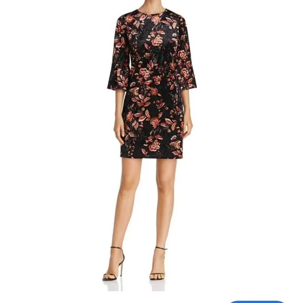 Allison Andrews Crushed Velvet Sheath Dress